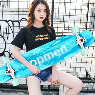 ZXCMNB Scooter Maple Longboard Boy Girl Brush Street Dance Board Principiante Adulto Adolescente Monopatín De Cuatro Ruedas Patinetas (Color : D)