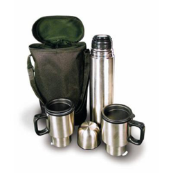 Set de Viaje Acero Inox 3 pcs Termo 1l. + 2 Tazas en oferta