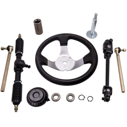 Steering Wheel Assembly y Gear Rack Pinion para Go Kart Quad Parts 110cc en oferta