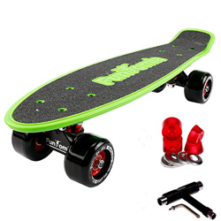 FunTomia® Mini Board monopatín Skateboard 57cm - Big Wheel 65mmx45mm (80A) - Rodamiento ABEC-11 (Verde - Gran Rollo) en oferta