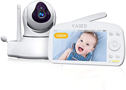 Vigilabebés con Cámara,YABER Camara Vigilancia Bebe 1080P 5,5" Intercomunicador Bebe,Cámara para interiores con Visión Nocturna y Detección de Movimie en oferta