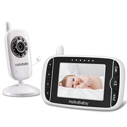 HelloBaby - Monitor de vídeo para bebé con cámara y Audio, Protege a Tus bebés con visión Nocturna, conversión, Temperatura Ambiente, Cuna en oferta