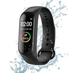 Pulsera de Actividad física M4, Reloj Inteligente con Monitor de Ritmo cardíaco, Impermeable IP67, podómetro, Pulsera Deportiva, Monitores de Activida en oferta