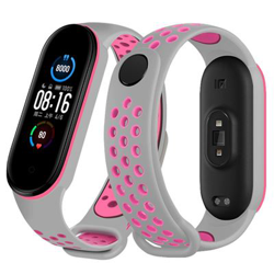 Xiaomi Mi Band 5 correa de silicona alta calidad gris y rosa fluor características