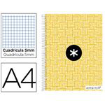 Cuaderno A4 Antartik espiral cuadrícula tapa forrada amarillo en oferta