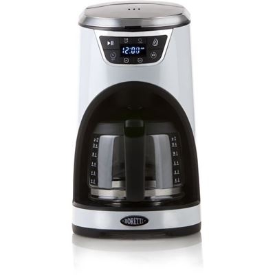 BORETTI B412 Cafetera programable - 1000W - 1.5 L: 12 tazas - Blanco