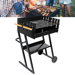 Dioche Party - Barbacoa de carbón y leña de acero con carrito de carbón y parrilla de jardín ajustable, para picnic y camping, fiestas al aire libre,  precio