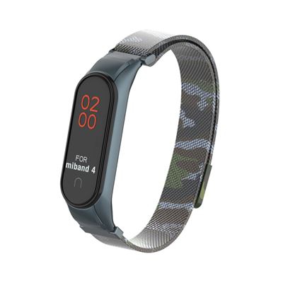 Pulsera Milanesa de Camuflaje para Xiaomi Mi Band 4 / Mi Band 3 Acero Inox Imán - Verde