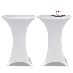 Conjunto de 2 Manteles blancos ajustados para mesa de pie - 60 cm diámetro precio