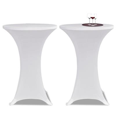 Conjunto de 2 Manteles blancos ajustados para mesa de pie - 60 cm diámetro