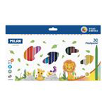 Caja Milan  30 Plastipastel redondos (contiene 3 colores fluo y 2 metal) características