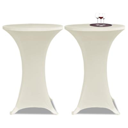 Conjunto de 2 Manteles color crema ajustados para mesa de pie - 60 cm diámetro en oferta