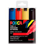 Estuche 4 rotuladores Uni-Ball Posca PC8K 8,0 mm colores básicos en oferta