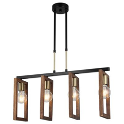 Lámpara de Suspensión Homemania Era Oro, Negro, Madera 67x17x91 cm características