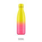 Botella Chilly's 500 ml gradient neón amarillo y rosa