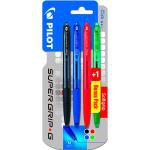 Pack de bolígrafos Pilot Super Grip·G azul, negro, rojo y verde características