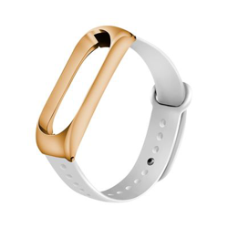 Pulsera de Silicona y marco de metal para Xiaomi Mi Band 3 /4, Amarillo & Oro precio