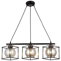 Lámpara de Suspensión Homemania Arne Negro, Cobre 15x65x75 cm en oferta