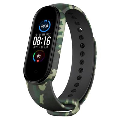 Xiaomi Mi Band 5 correa de silicona alta calidad camuflaje verde