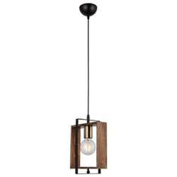 Lámpara de Suspensión Homemania Karo Oro, Negro, Madera 14x22x82 cm en oferta