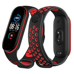 Xiaomi Mi Band 5 correa de silicona alta calidad negro y rojo en oferta