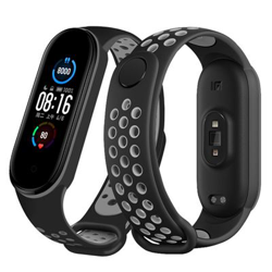 Xiaomi Mi Band 5 correa de silicona alta calidad negro y gris en oferta