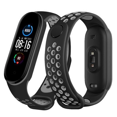 Xiaomi Mi Band 5 correa de silicona alta calidad negro y gris