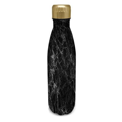 Botella Termo Nerthus 750 ml, doble pared de acero inoxidable, Diseño Marmol Negro