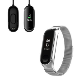 Kit Pulsera Milanese Loop Cierre Magnético + Cargador Usb Charger Xiaomi Mi Band 4 Cinza en oferta