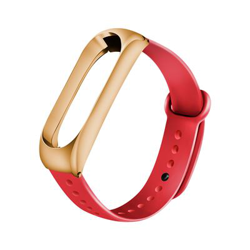 Pulsera de Silicona y marco de metal para Xiaomi Mi Band 3 /4, Rojo & Oro precio