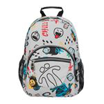 Mochila escolar Totto tempera gris robots en oferta