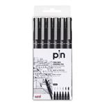 Set de 5 rotuladores calibrados Uni Pin Fineliner negros