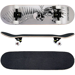 FunTomia® Skateboard monopatín rodamientos Mach1® y Rodillos de dureza 100A - Hecho con 7 Capas de Madera 100% Arce Canadiense (Buitre) precio