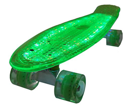 Bollinger GS-SB-X1VD Penny Board con Luz, Unisex Adulto, Verde, Talla Única características