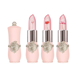 Richaa 3 Piezas Jelly Pintalabios , Lápiz Labial Mate Larga Duración Nutritivo Transparente Lipstick con Flor para Mujer precio