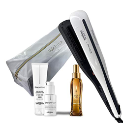 L'Oréal Pro Steampod 3.0 - Plancha alisadora + crema gruesa 150 ml + sérum 50 ml + aceite Mythic Oil 100 ml + estuche blanco Hairprice en oferta