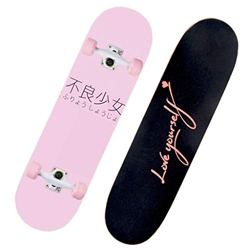 Lgan Monopatín Patineta，31x8in Principiante Skateboard Completo, Arce Monopatin Niños Niña, Calle Penny Board (Color : CC) en oferta