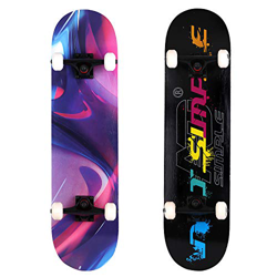 SKAL Monopatín Completo Skateboard para Principiantes rodamientos ABEC-7 Tabla de para Niñas Niños Adolescentes Adultos 31 x 8 Inch (Purple World) características