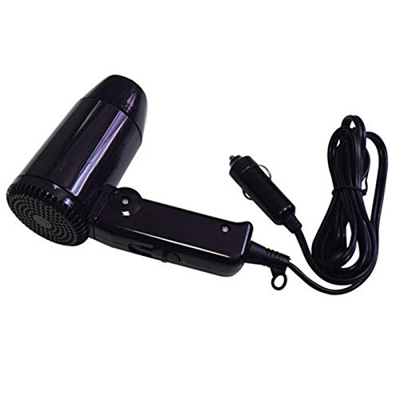 qingyin Secador De Pelo Plegable - Secador De Pelo Portátil De Viaje para Coche De 12 V, Desempañador De Parabrisas De Coche, Dos Configuraciones De V