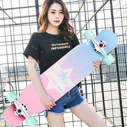 ZXCMNB Scooter Maple Longboard Boy Girl Brush Street Dance Board Principiante Adulto Adolescente Monopatín De Cuatro Ruedas Patinetas (Color : B) en oferta