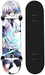 Skwingt Tablero completo de monopatín, patineta de anime, Killua Zoldyck-Hunter × Hunter, arce de 7 capas de arce 95A Durness Funness, adecuado for pr características