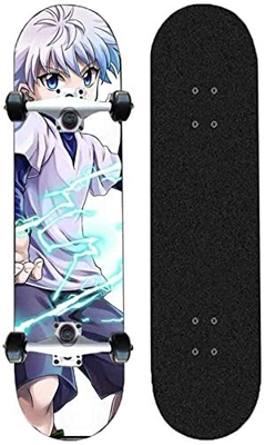 Skwingt Tablero completo de monopatín, patineta de anime, Killua Zoldyck-Hunter × Hunter, arce de 7 capas de arce 95A Durness Funness, adecuado for pr