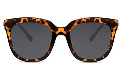 Cheapass Gafas de Sol Mujer Gafas Oversize Montura Leopardo con Cristales Oscuros Protección UV400