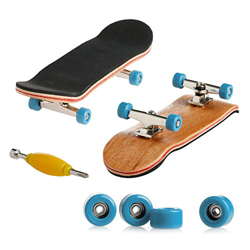 qiuxiaoaa 1Set Deck de Madera Fingerboard Skateboard Juegos Deportivos Regalo para niños Conjunto de Madera de Arce Nuevo Finger Skateboard y Biciclet características