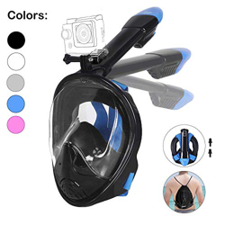 Unigear Máscara De Buceo 180° Vista Panorámica Facial Completa con Soporte para Cámara Deportiva Tubo Respirador Plegable Anti-Vaho Anti-Fugas Gafas S características