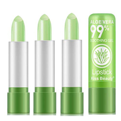 Paquete de 3 lápices labiales naturales de aloe vera voluminizador de labios bálsamo brillo de labios cambio de color líquido para rellenar esmalte hi características