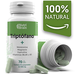 Natural Triptófano con Melatonina y Espirulina para mejorar el sueño, reducir la ansiedad, aumentar la energía, la concentración y el bienestar - 70 C precio