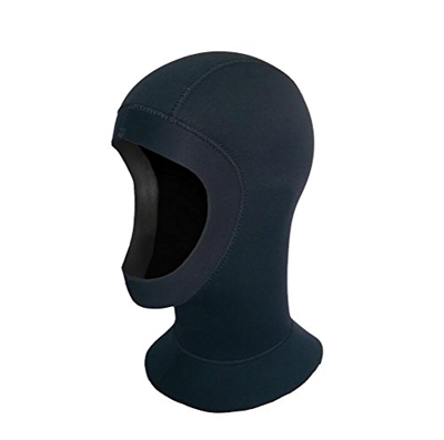 Adulte Unisexe Cagoule Bonnet de Plongée Néoprène 5mm DIY Coupe pour Plongée Natation Surf (noir, tour de tête 54-56cm)