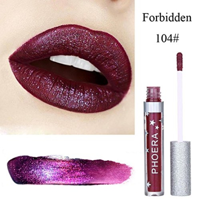 Toamen PHOERA Barra De Labios LíQuida Matte To Glitter Brillo De Labios A Prueba De Agua Maquillaje (D)