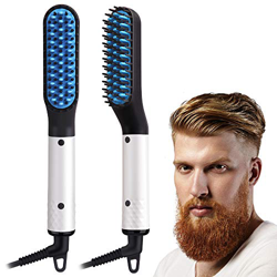 LONGKO Multifuncional Plancha para la Barba, Cepillo de Barba/Plancha de Pelo/Peine de Peluquería, Eléctrico Peinado Rápido para Rizar con Calor.（Blan características